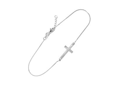 Womens Sideways Cross Bracelet